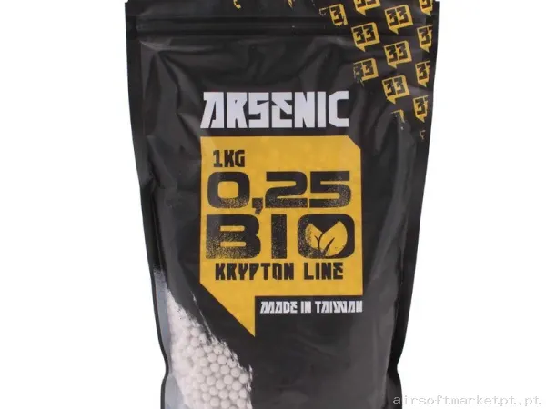 Bolas Arsenic Krypton Bio 0.25g 1kg Blanca — Munição (BBs) — Airsoft Market PT