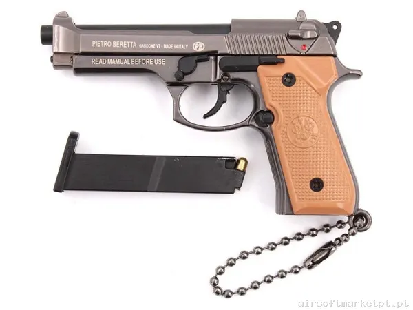 Llavero Funcional Pistola B92f 7.5 Cm Marron — Acessórios & Componentes — Airsoft Market PT