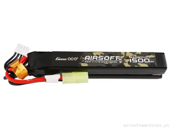 Bateria Lipo Nunchuk Dupla Gens Ace 1500mah 11.1v 25c — Baterias & Carregadores — Airsoft Market PT