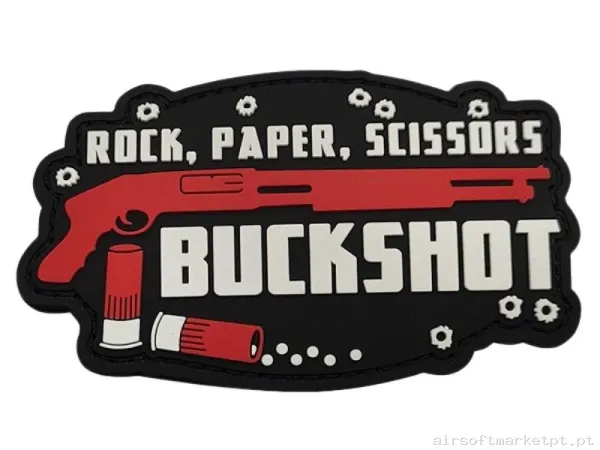 Parche Goma Relieve Buckshot F229 preto — Patches & Decoração — Airsoft Market PT