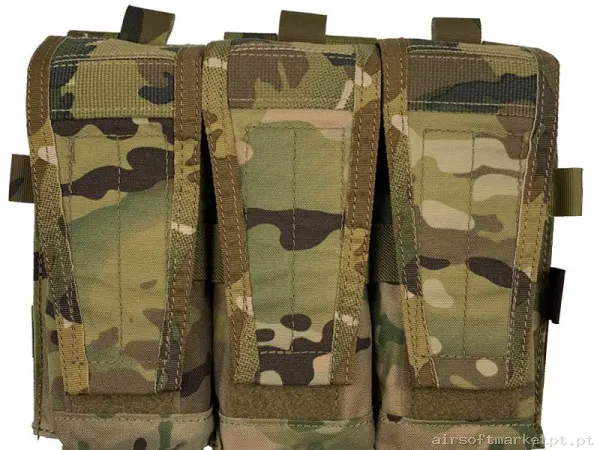 Pouch Magazine Pouch Triplo M4 Conquer Cvs Triplo Rifles Mag Pouch Estilo multicam — Coletes & Rigs — Airsoft Market PT