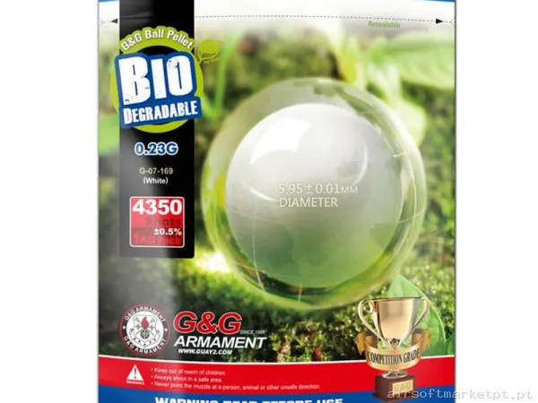 BBs Bio 0.23g G&G 1kg Brancas — Munição (BBs) — Airsoft Market PT