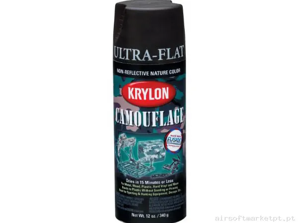 Pintura Spray Krylon Camouflage Paint with Fusão Technology preta — Outros — Airsoft Market PT