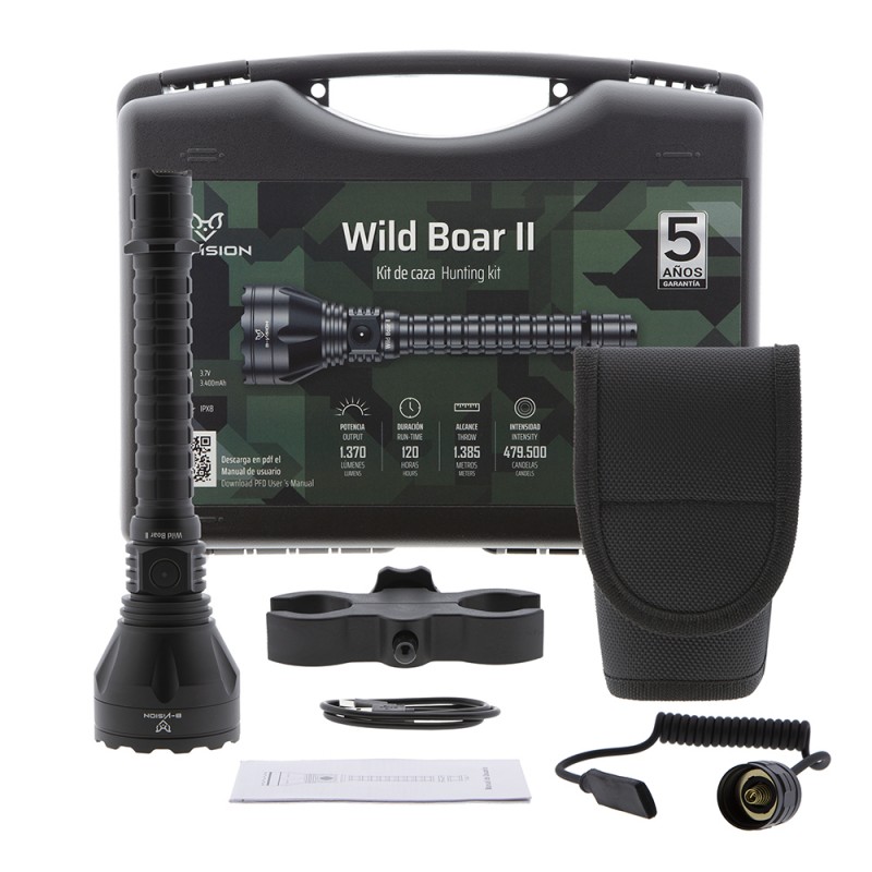 Lanterna LED WILD BOAR II 1.350 lum com kit de caça B-Vision — Lanternas & Lasers — Airsoft Market PT