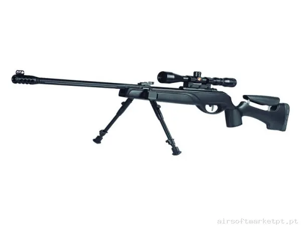 Airgun Gas Pistón 5.5mm Carabina Gamo HPA Storm Igt 24j com Mira telescópica 3-9X40 e Bipode negra — Rifles de Assalto (AR/M4/AK) — Airsoft Market PT
