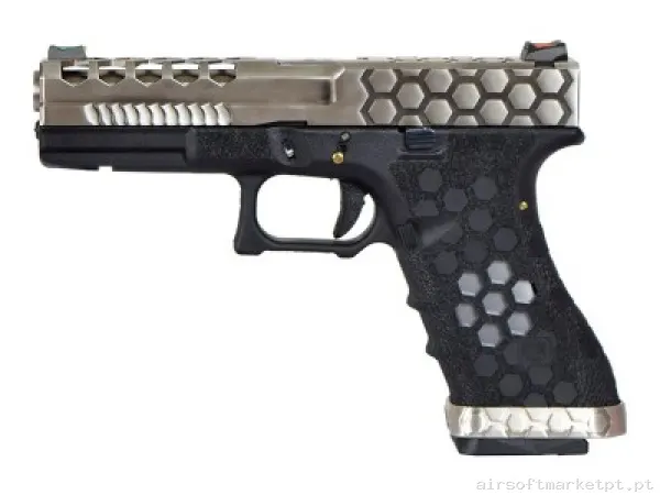 Glock 17 VX0100 Hex cut AW Custom Prata — Pistolas — Airsoft Market PT