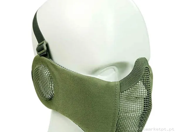 Máscara de Proteção Estendida Rede/Tecido Wosport Starker V verde od — Proteção Ocular & Facial — Airsoft Market PT