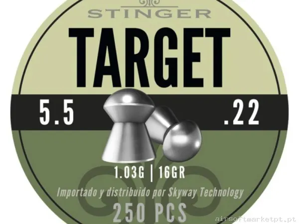 BBs Diábolo Punta Redondeada 5.5mm 1.03g Stinger Target 250u — Munição (BBs) — Airsoft Market PT