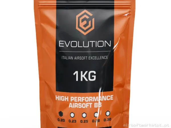 BBs 0.20g Evolution High Performance 1kg Brancas — Munição (BBs) — Airsoft Market PT