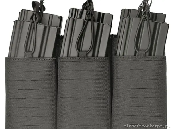 Pouch Magazine Pouch Sextuple M4/Ak Oem Láser Cut negro — Coletes & Rigs — Airsoft Market PT