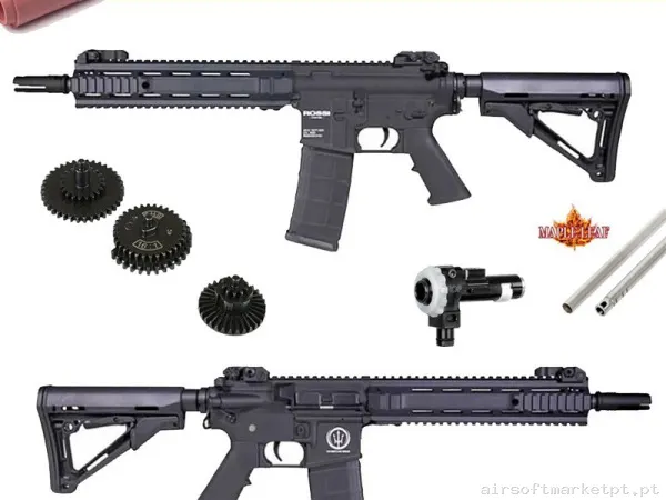 Réplica Rossi SAS Negra Full Mr.Hop Upgrade — Rifles de Assalto (AR/M4/AK) — Airsoft Market PT