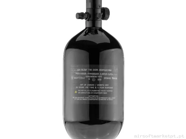 HPA Botella Bo Manufacture 1.10l 4500 Psi Fibra Carbono negra — HPA & Linhas — Airsoft Market PT