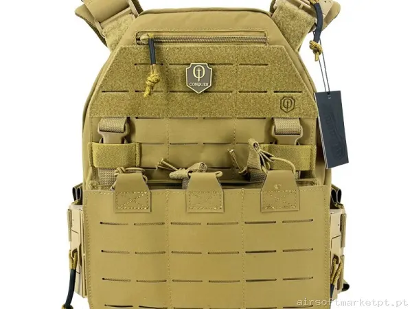CHALECO CONQUER MQR VEST COYOTE — Coletes & Rigs — Airsoft Market PT