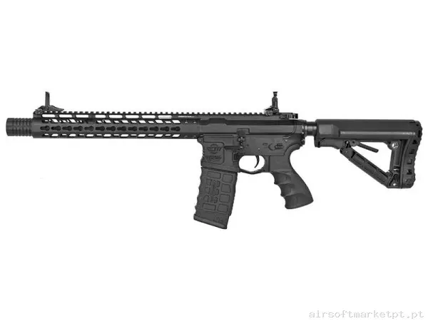Réplica AEG M4 G&G Cm16 Wild Hog 12" preta — Rifles de Assalto (AR/M4/AK) — Airsoft Market PT