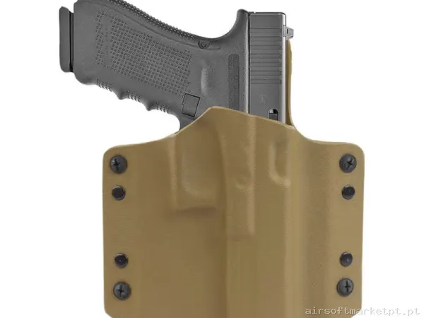 Pistolera Rígida Glock 17/19 Warrior Assault Ares Kydex Holster coyote tan — Coletes & Rigs — Airsoft Market PT