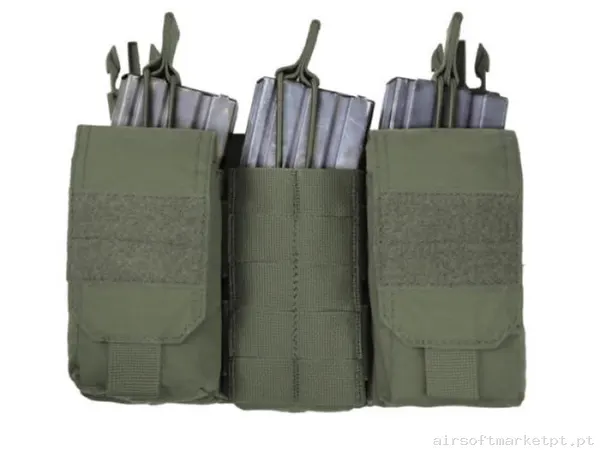 Pouch Magazine Pouch Triple M4/Ak Warrior Assault Open Top Dfp Mk1 verde od — Coletes & Rigs — Airsoft Market PT