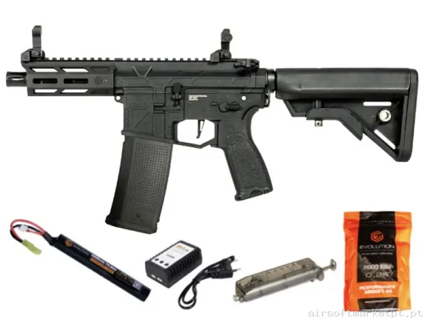 Réplica airsoft AEG M4 Evolution Ghost Xs Emr Carbontech Combo negra — Rifles de Assalto (AR/M4/AK) — Airsoft Market PT