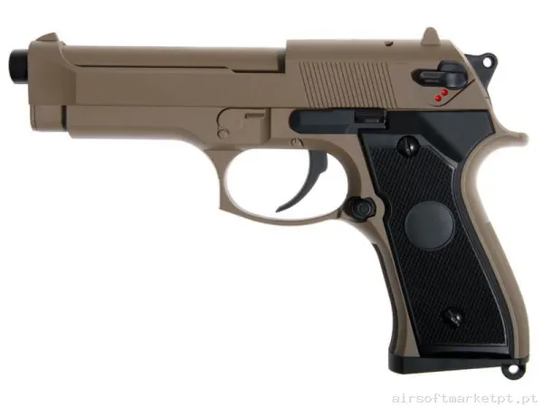 Réplica airsoft AEP Pistola M92 Cyma Cm126 tan — Pistolas — Airsoft Market PT