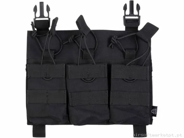 Pouch Magazine Pouch Triplo M4/Ak/G36 Delta Tactics Force Open Top Detachable preto — Coletes & Rigs — Airsoft Market PT