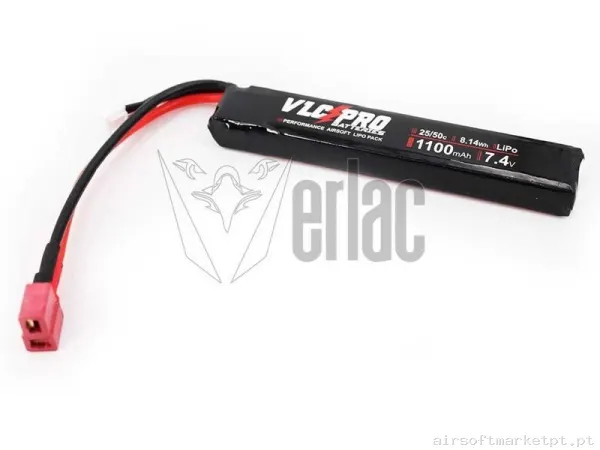 Batería VLC Pro 7.4v 1100 mah 25c-50c T-Dean — Baterias & Carregadores — Airsoft Market PT