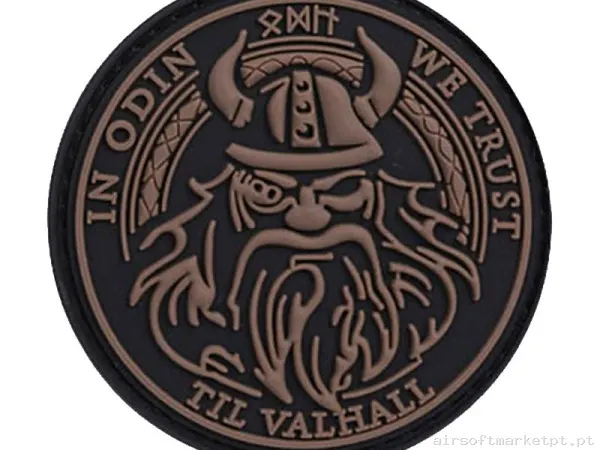 Parche de Goma em Relevo Oem in Odin WE Trust F5 negro/Tan — Patches & Decoração — Airsoft Market PT