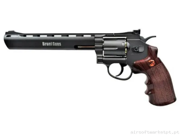 Airgun CO2 4.5mm Revólver Bruni 8" Full Metal BR-703B preto — Pistolas — Airsoft Market PT
