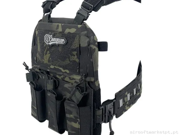 CHALECO CONQUER MTPC MULTICAM BLACK — Coletes & Rigs — Airsoft Market PT