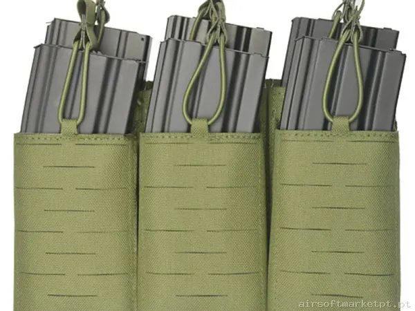 Pouch Magazine Pouch Sextuple M4/Ak Oem Láser Cut verde od — Coletes & Rigs — Airsoft Market PT