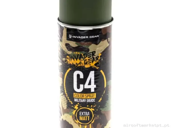 Pintura Spray Invader Gear C4 Mil Grade Cor Ral6003 — Outros — Airsoft Market PT