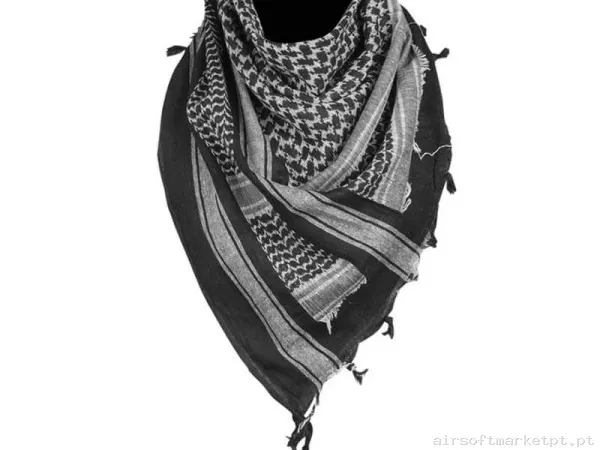 Lenço Tático Mil-Tec Palestino Shemagh preto/branco — Vestuário (Fardas) — Airsoft Market PT