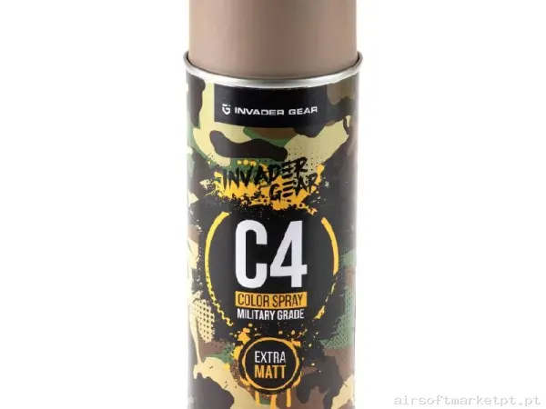 Spray de Pintura Invader Gear C4 Mil Grade Cor Ral1019 — Outros — Airsoft Market PT