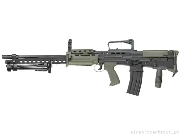 Réplica airsoft AEG L86 ICS L86 A2 Lsw preta/Verde Ranger — Support Guns (LMG) — Airsoft Market PT
