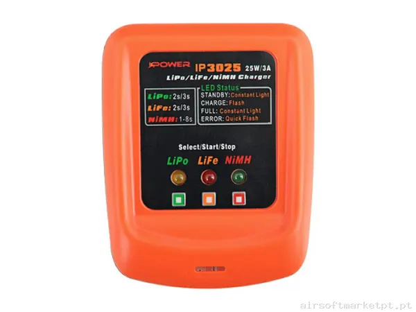 Carregador Balanceador Bateria Lipo/Life/Li-Ion/Nimh Ipower Ip3025 7.4v/11.1v — Carregadores / Magazines — Airsoft Market PT