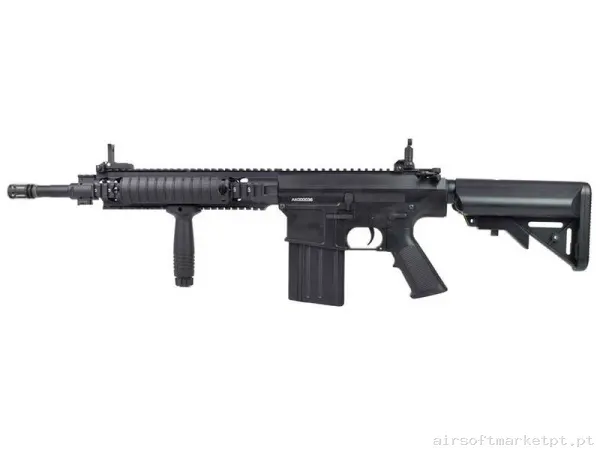 Réplica AEG DMR A&k Sr25k Full Metal negro — Rifles de Assalto (AR/M4/AK) — Airsoft Market PT