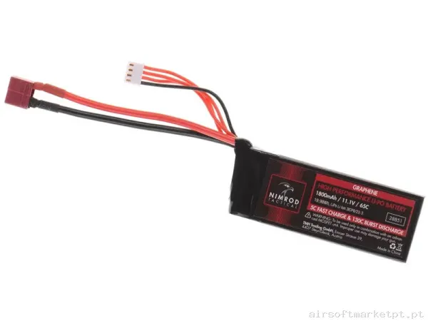 Bateria Lipo Stick Nimrod 1800mah 11.1v 65c Grafeno (T-Plug) — Baterias & Carregadores — Airsoft Market PT