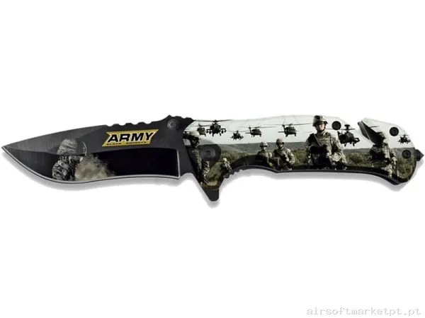 NAVAJA ALBAINOX ASISTIDA 8.2CM ARMY IMPRESION 3D — Ferramentas — Airsoft Market PT