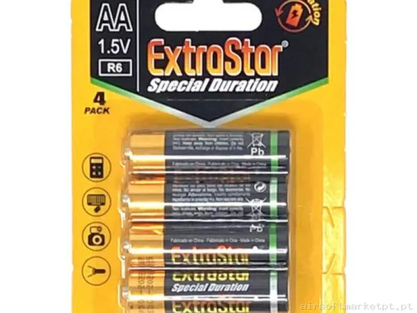 Pilha Aa Extrastar Jr6p4b Pacote 4u — Baterias & Carregadores — Airsoft Market PT
