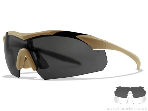 Óculos Wiley X Vapor 2 Lentes (Afumado/Transparente) tan — Proteção Ocular & Facial — Airsoft Market PT