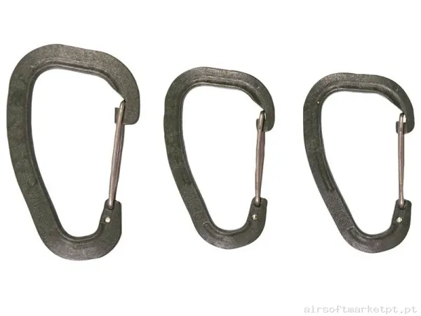 Conjunto de Mosqueton Wildo Carabiner Polimero verde od Pack 3u — Outros — Airsoft Market PT