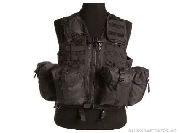 Colete Tático Mod. 8 bolsos Mil-Tec Preto — Vestuário (Fardas) — Airsoft Market PT