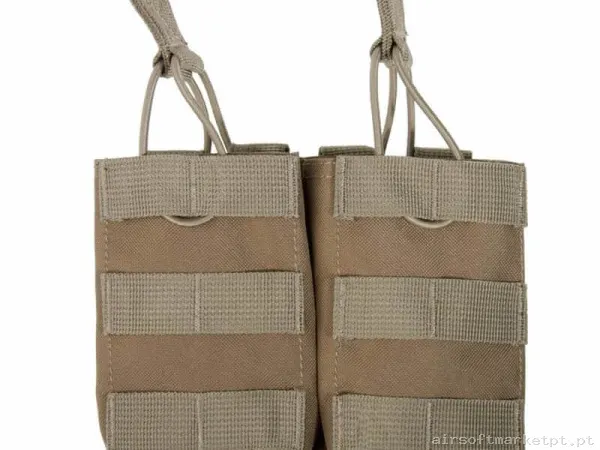 Pouch Magazine Pouch Doble G36/Ak/M14/Sr25 Delta Tactics Open Top tan — Coletes & Rigs — Airsoft Market PT