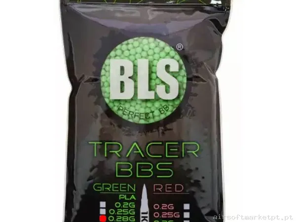 BBs Bio 0.28g Trazadoras BLS Bio Tracer BBs 1kg Verdes — Munição (BBs) — Airsoft Market PT