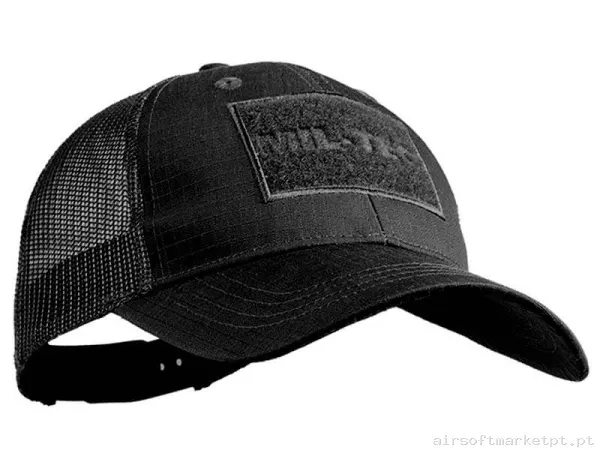 Gorra Beisbol Velcro Mil-Tec Trucker Cap preta — Proteção Ocular & Facial — Airsoft Market PT