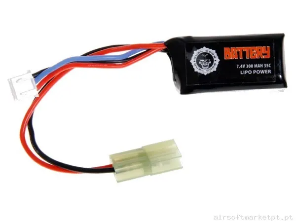 BATERIA LIPO 7.4V 300 MAH 35C DUEL CODE — Baterias & Carregadores — Airsoft Market PT