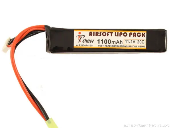 Bateria Lipo Stick Ipower 1100mah 11.1v 20c — Baterias & Carregadores — Airsoft Market PT