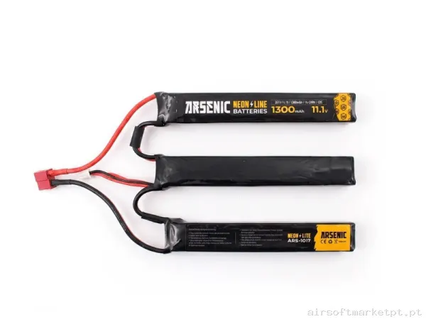 BATERIA LIPO ARSENIC PRO 11.1V 1300 MAH 25C-50C 3 MODULOS TDEAN — Baterias & Carregadores — Airsoft Market PT