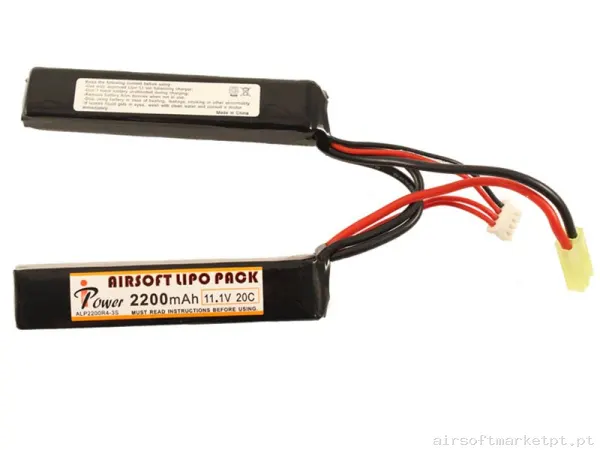 Bateria Lipo Nunchuk Duplo Ipower 2200mah 11.1v 20c — Baterias & Carregadores — Airsoft Market PT