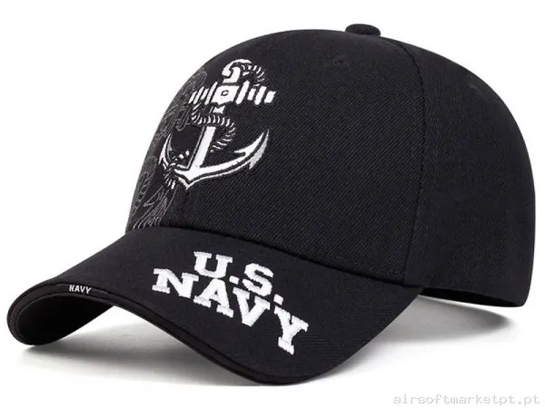 Boné Beisebol Han Wild Us Navy preto — Proteção Ocular & Facial — Airsoft Market PT