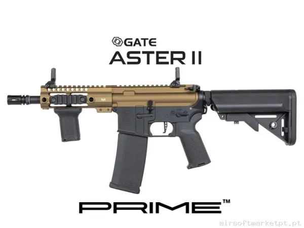 RÉPLICA AEG SA-P21 PRIME ASTER II MOTOR BRUSHLESS SPECNA ARMS NEGRA/BRONCE — Rifles de Assalto (AR/M4/AK) — Airsoft Market PT