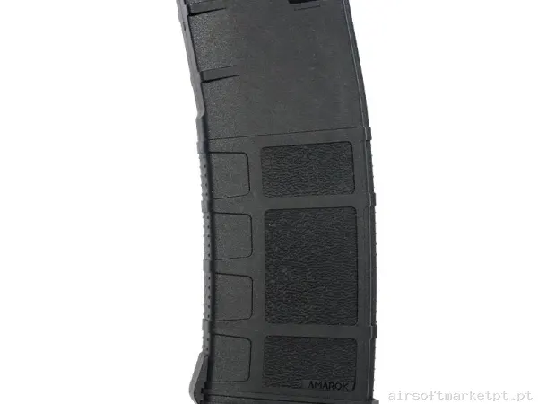 Magazine Réplica Midcap M4 Amarok Fast Feed B5 Polímero 250 Bbs negro/Magenta — Carregadores / Magazines — Airsoft Market PT